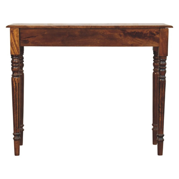 English Elm Artisan Furniture Mango Wood Entryway Console Table with Turned Legs and Two Drawers B182P611666
