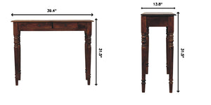 English Elm Artisan Furniture Mango Wood Entryway Console Table with Turned Legs and Two Drawers B182P611666