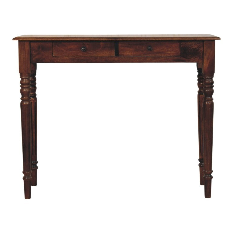 English Elm Artisan Furniture Mango Wood Entryway Console Table with Turned Legs and Two Drawers B182P611666