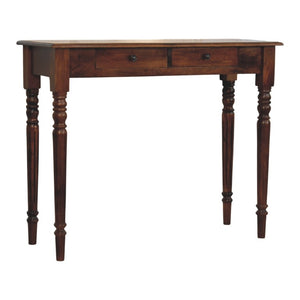 English Elm Artisan Furniture Mango Wood Entryway Console Table with Turned Legs and Two Drawers B182P611666