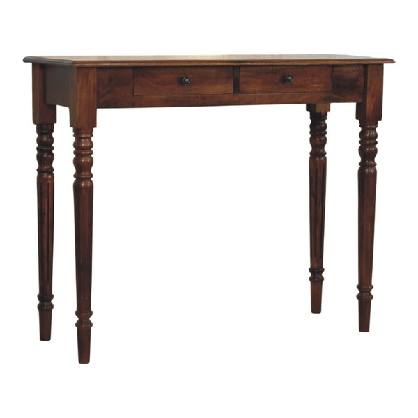 English Elm Artisan Furniture Mango Wood Entryway Console Table with Turned Legs and Two Drawers B182P611666