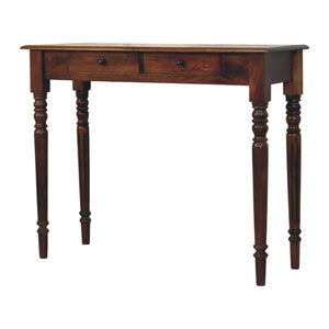 English Elm Artisan Furniture Mango Wood Entryway Console Table with Turned Legs and Two Drawers B182P611666