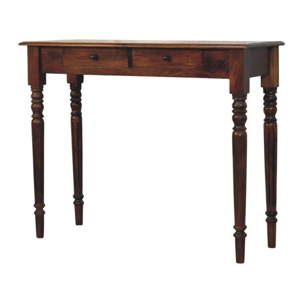 English Elm Artisan Furniture Mango Wood Entryway Console Table with Turned Legs and Two Drawers B182P611666
