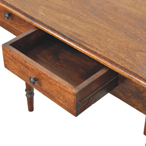 English Elm Artisan Furniture Mango Wood Entryway Console Table with Turned Legs and Two Drawers B182P611666
