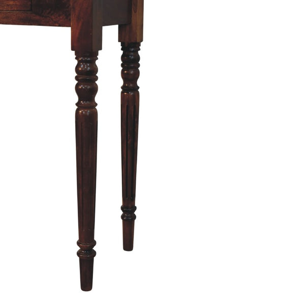 English Elm Artisan Furniture Mango Wood Entryway Console Table with Turned Legs and Two Drawers B182P611666