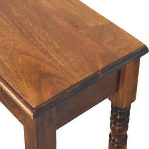 English Elm Artisan Furniture Mango Wood Entryway Console Table with Turned Legs and Two Drawers B182P611666