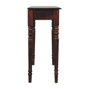 English Elm Artisan Furniture Mango Wood Entryway Console Table with Turned Legs and Two Drawers B182P611666