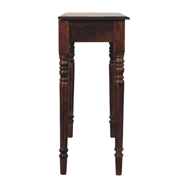 English Elm Artisan Furniture Mango Wood Entryway Console Table with Turned Legs and Two Drawers B182P611666