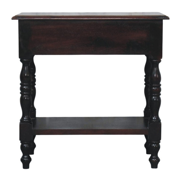 English Elm Artisan Furniture Mango Wood Side Table with Drawer and Shelf in Warm Oak Finish B182P611667