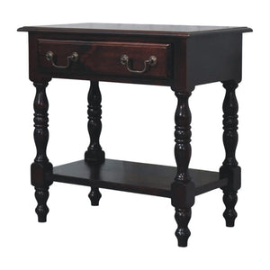 English Elm Artisan Furniture Mango Wood Side Table with Drawer and Shelf in Warm Oak Finish B182P611667
