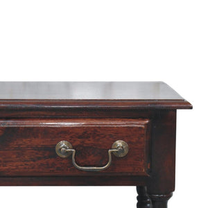English Elm Artisan Furniture Mango Wood Side Table with Drawer and Shelf in Warm Oak Finish B182P611667