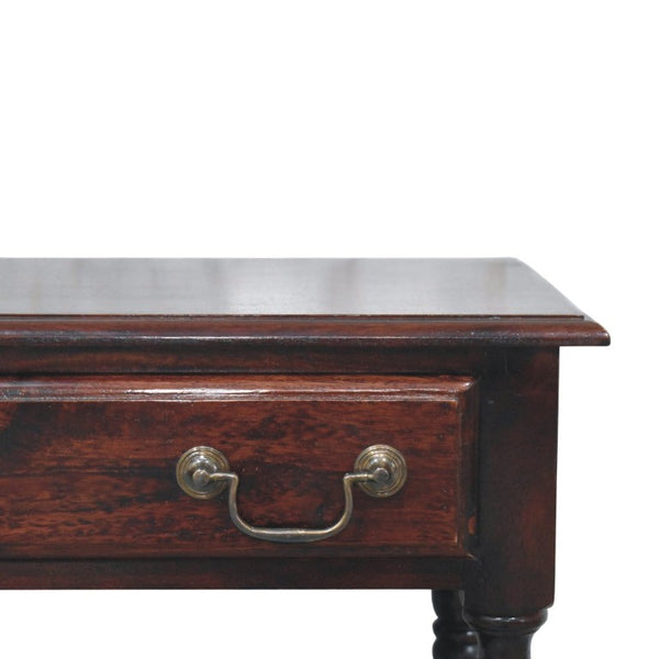 English Elm Artisan Furniture Mango Wood Side Table with Drawer and Shelf in Warm Oak Finish B182P611667