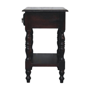 English Elm Artisan Furniture Mango Wood Side Table with Drawer and Shelf in Warm Oak Finish B182P611667