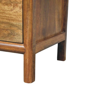 English Elm Artisan Furniture Mango Wood Two Drawer Nightstand with Amber Oak Finish Classic Bedroom B182P611668