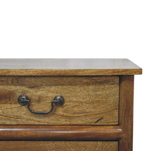 English Elm Artisan Furniture Mango Wood Two Drawer Nightstand with Amber Oak Finish Classic Bedroom B182P611668