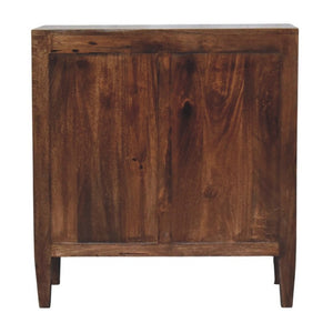 English Elm Artisan Furniture Mango Wood Three Drawer Chest Roasted Almond Finish Tapered Legs B182P611669
