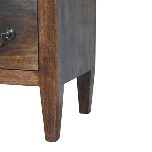 English Elm Artisan Furniture Mango Wood Three Drawer Chest Roasted Almond Finish Tapered Legs B182P611669