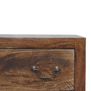English Elm Artisan Furniture Mango Wood Three Drawer Chest Roasted Almond Finish Tapered Legs B182P611669