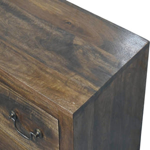 English Elm Artisan Furniture Mango Wood Three Drawer Chest Roasted Almond Finish Tapered Legs B182P611669