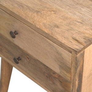 English Elm Artisan Furniture Mango Wood Nightstand with Two Drawers Nordic Legs Bedroom Storage B182P611671