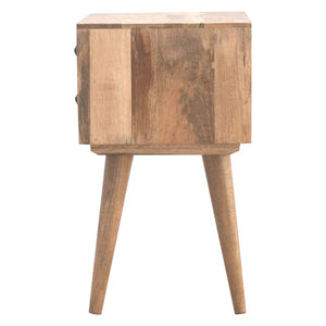 English Elm Artisan Furniture Mango Wood Nightstand with Two Drawers Nordic Legs Bedroom Storage B182P611671