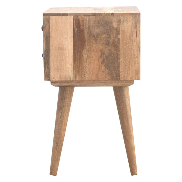 English Elm Artisan Furniture Mango Wood Nightstand with Two Drawers Nordic Legs Bedroom Storage B182P611671