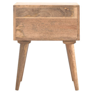 English Elm Artisan Furniture Mango Wood Nightstand with Two Drawers Nordic Legs Bedroom Storage B182P611671