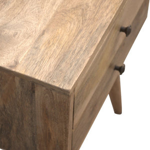 English Elm Artisan Furniture Mango Wood Nightstand with Two Drawers Nordic Legs Bedroom Storage B182P611671
