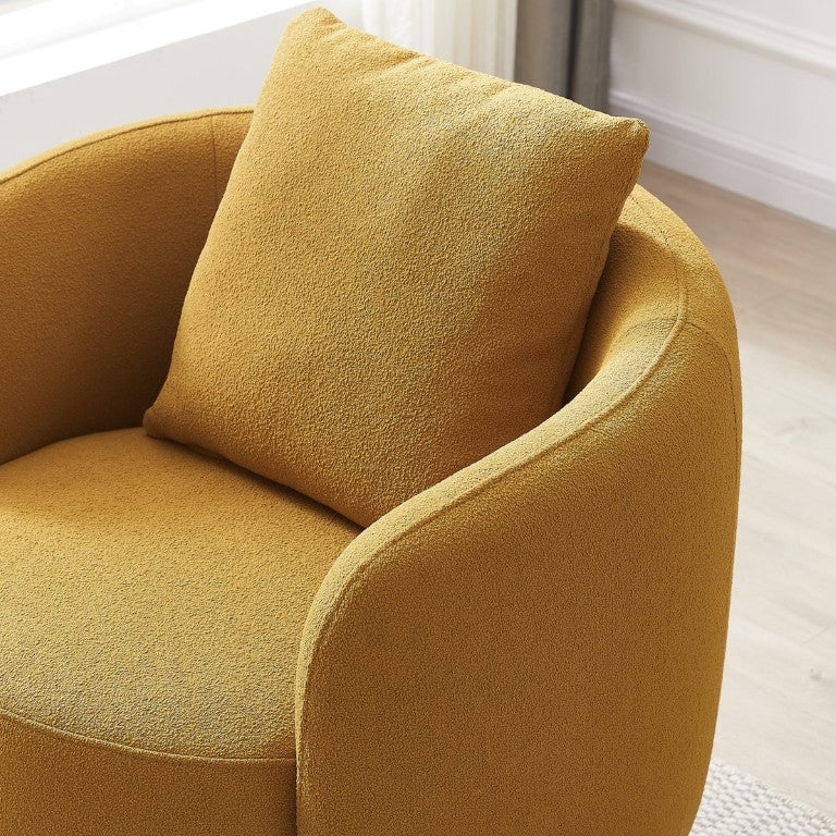 English Elm Dylan Boucle Accent Lounge Chair Sculptural Rounded Frame for Living Room Seating B183P201792