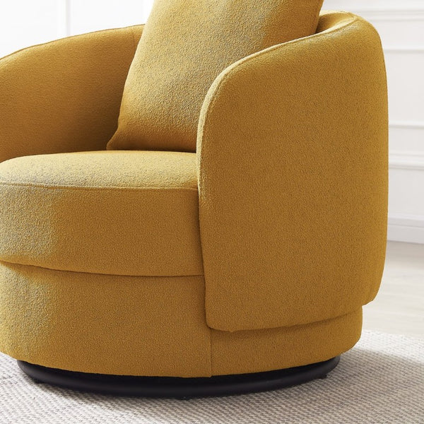 English Elm Dylan Boucle Accent Lounge Chair Sculptural Rounded Frame for Living Room Seating B183P201792