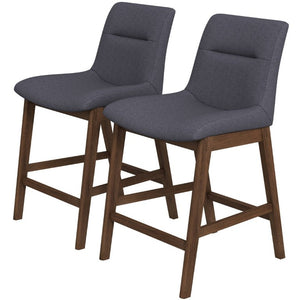 English Elm Jayden Mid-Century Faux Leather Counter Stools Set of 2 for Kitchen Island Bar B183P201823