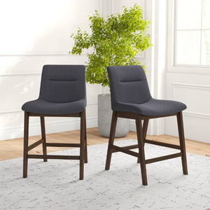 English Elm Jayden Mid-Century Faux Leather Counter Stools Set of 2 for Kitchen Island Bar B183P201823
