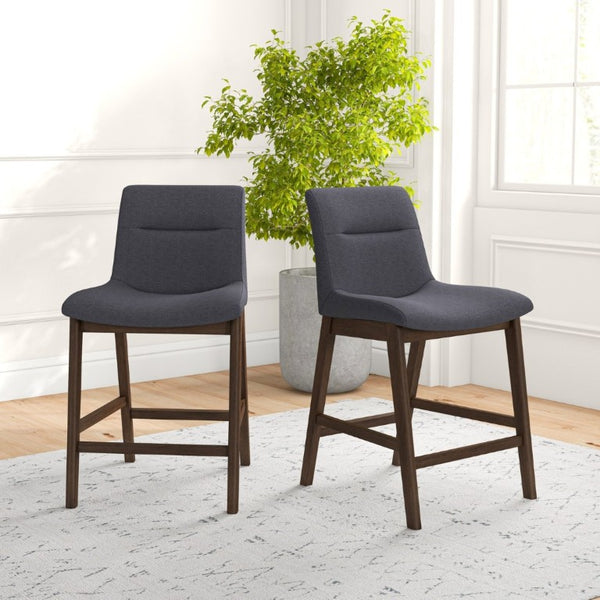 English Elm Jayden Mid-Century Faux Leather Counter Stools Set of 2 for Kitchen Island Bar B183P201823