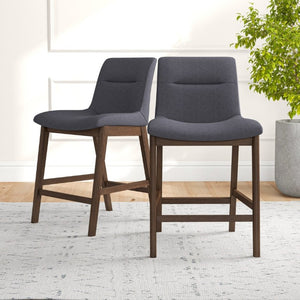 English Elm Jayden Mid-Century Faux Leather Counter Stools Set of 2 for Kitchen Island Bar B183P201823