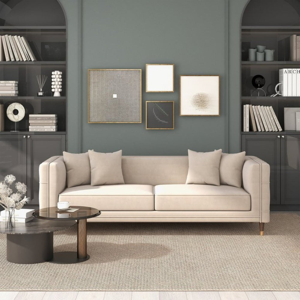 English Elm Edward Channel-tufted Velvet Sofa Mid-century Modern Comfort for Any Living Room B183P231289