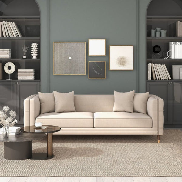 English Elm Edward Channel-tufted Velvet Sofa Mid-century Modern Comfort for Any Living Room B183P231289