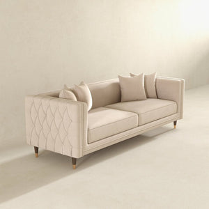 English Elm Edward Channel-tufted Velvet Sofa Mid-century Modern Comfort for Any Living Room B183P231289