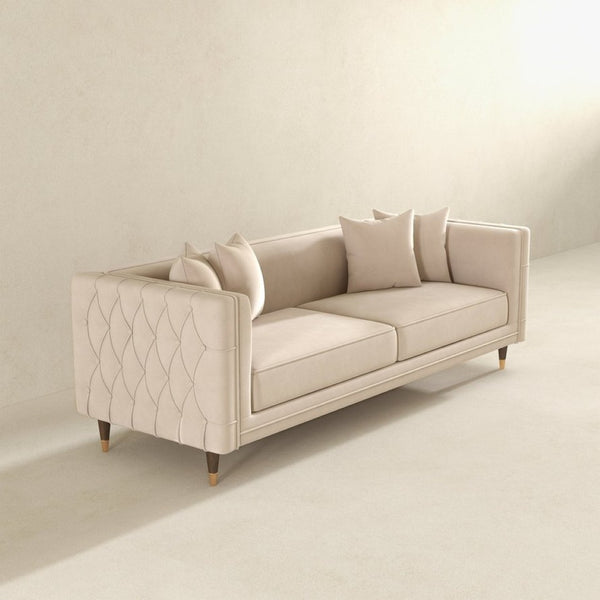 English Elm Edward Channel-tufted Velvet Sofa Mid-century Modern Comfort for Any Living Room B183P231289