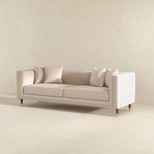 English Elm Edward Channel-tufted Velvet Sofa Mid-century Modern Comfort for Any Living Room B183P231289