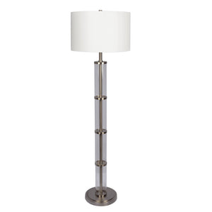 English Elm Nimbus Architectural Glass Column Floor Lamp Brushed Nickel Base for Modern Living B183P231748