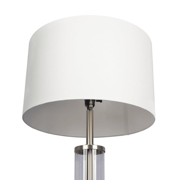 English Elm Nimbus Architectural Glass Column Floor Lamp Brushed Nickel Base for Modern Living B183P231748