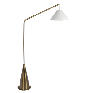 English Elm Lisbon Modern Floor Lamp Matte Black Cone Base White Fabric Shade for Living Room B183P231749