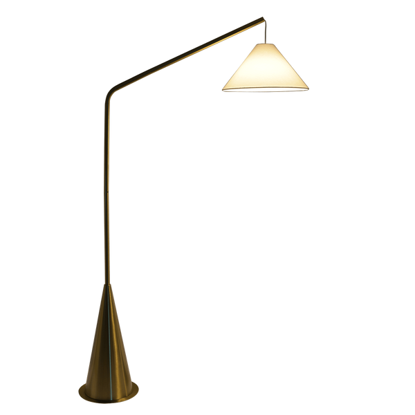 English Elm Lisbon Modern Floor Lamp Matte Black Cone Base White Fabric Shade for Living Room B183P231749