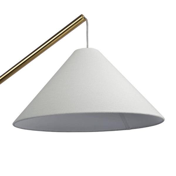 English Elm Lisbon Modern Floor Lamp Matte Black Cone Base White Fabric Shade for Living Room B183P231749