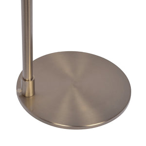 English Elm Serene Brushed Nickel Reading Floor Lamp Linen Shade Slim Metal Base Living Room B183P231754