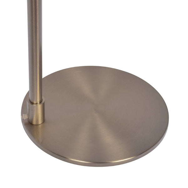 English Elm Serene Brushed Nickel Reading Floor Lamp Linen Shade Slim Metal Base Living Room B183P231754