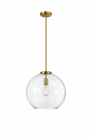 English Elm Gleam Globe Pendant Light with Satin Brass Hardware for Kitchen or Entryway B183P231770