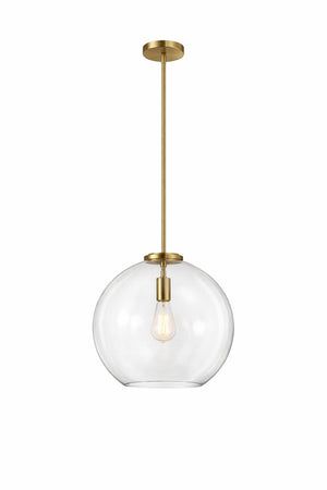 English Elm Gleam Globe Pendant Light with Satin Brass Hardware for Kitchen or Entryway B183P231770
