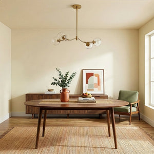 English Elm Jewel Four Light Modern Farmhouse Chandelier with Clear Glass for Dining and Kitchen B183P231789