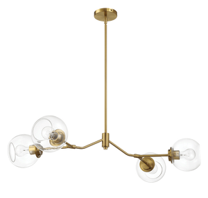 English Elm Jewel Four Light Modern Farmhouse Chandelier with Clear Glass for Dining and Kitchen B183P231789